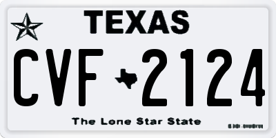 TX license plate CVF2124