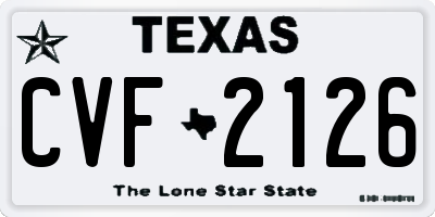 TX license plate CVF2126