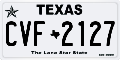 TX license plate CVF2127