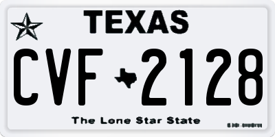TX license plate CVF2128