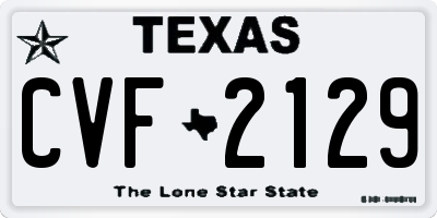 TX license plate CVF2129