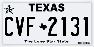 TX license plate CVF2131