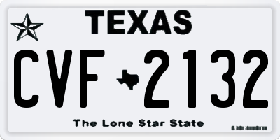 TX license plate CVF2132