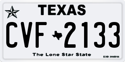 TX license plate CVF2133