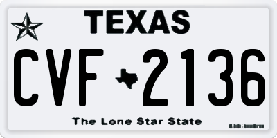 TX license plate CVF2136