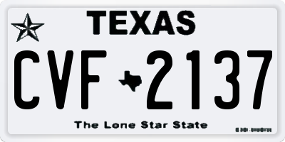 TX license plate CVF2137
