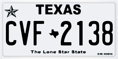 TX license plate CVF2138