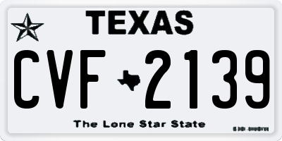 TX license plate CVF2139