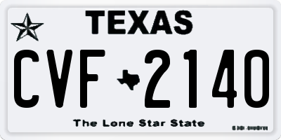 TX license plate CVF2140