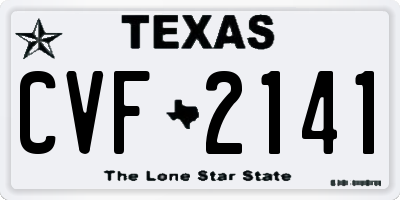 TX license plate CVF2141