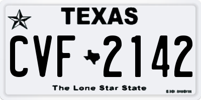 TX license plate CVF2142
