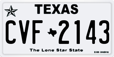 TX license plate CVF2143