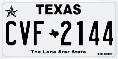 TX license plate CVF2144