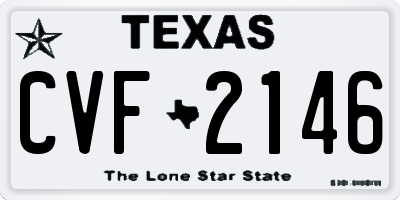 TX license plate CVF2146