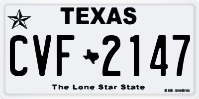 TX license plate CVF2147