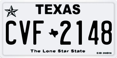 TX license plate CVF2148
