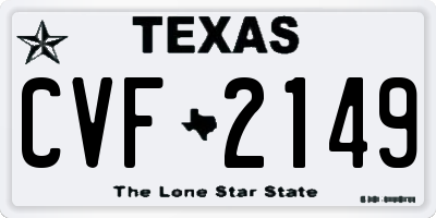 TX license plate CVF2149