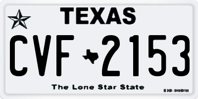 TX license plate CVF2153