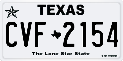 TX license plate CVF2154