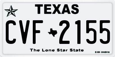 TX license plate CVF2155