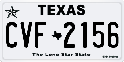 TX license plate CVF2156