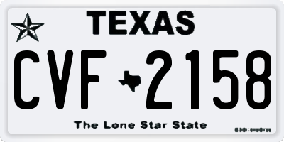 TX license plate CVF2158