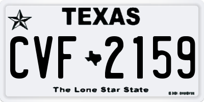 TX license plate CVF2159