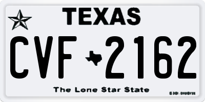 TX license plate CVF2162