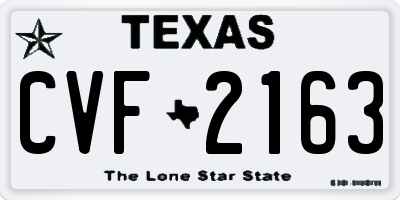 TX license plate CVF2163