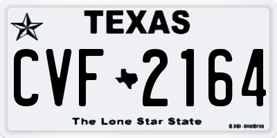 TX license plate CVF2164