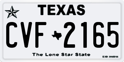 TX license plate CVF2165