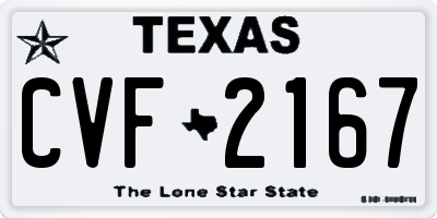 TX license plate CVF2167