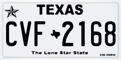 TX license plate CVF2168