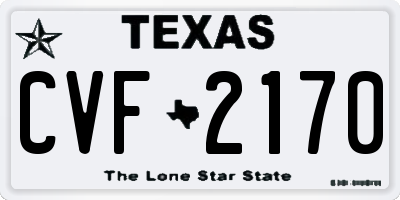 TX license plate CVF2170