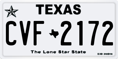 TX license plate CVF2172