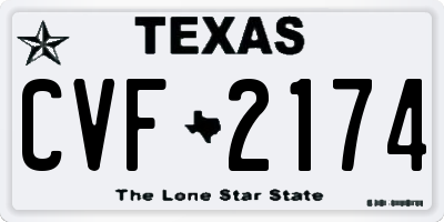 TX license plate CVF2174
