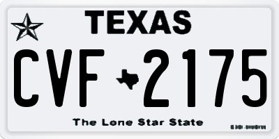 TX license plate CVF2175