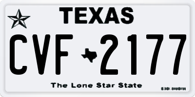TX license plate CVF2177