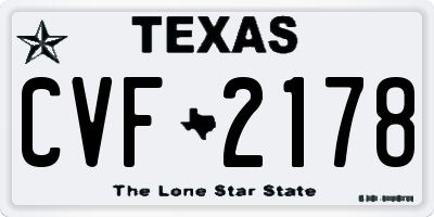 TX license plate CVF2178