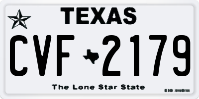 TX license plate CVF2179
