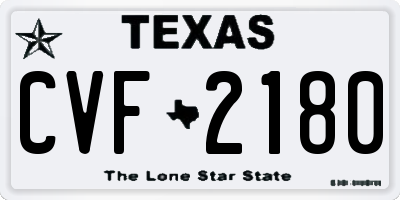 TX license plate CVF2180