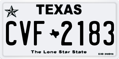 TX license plate CVF2183