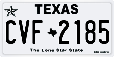 TX license plate CVF2185
