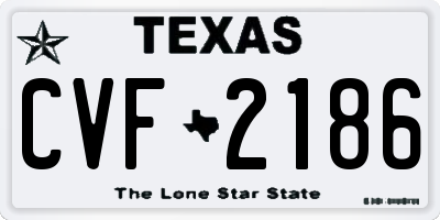 TX license plate CVF2186