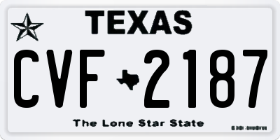 TX license plate CVF2187