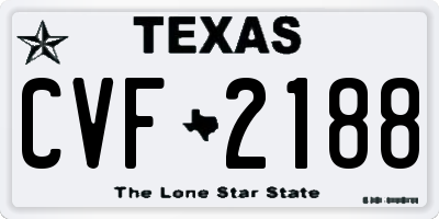 TX license plate CVF2188