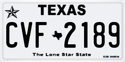 TX license plate CVF2189