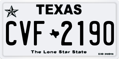 TX license plate CVF2190