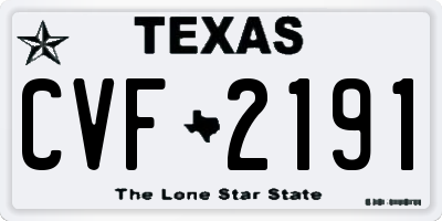 TX license plate CVF2191