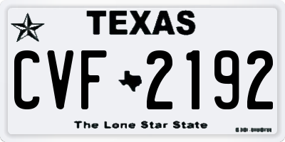 TX license plate CVF2192